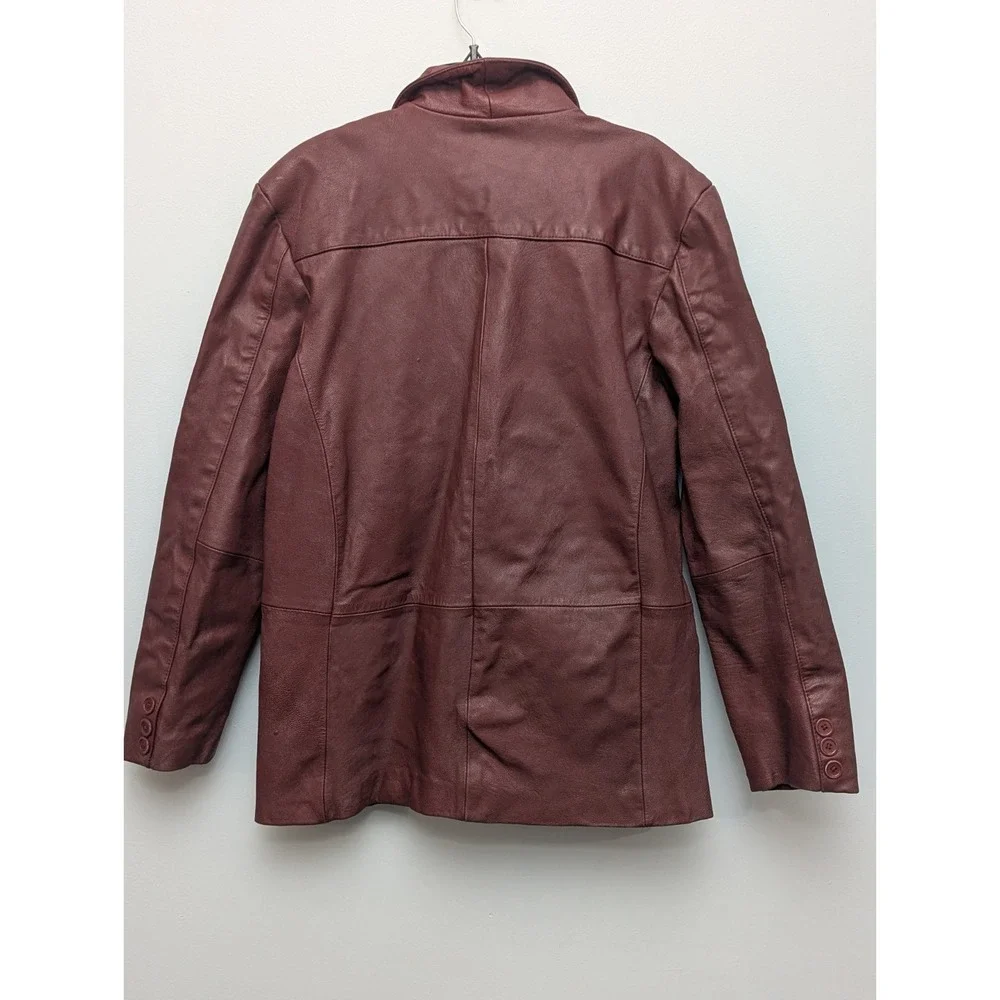 D6 Irving Park Men's Red Leather Blazer Jacket Sz‎ 42 TL Classic Retro Versatile